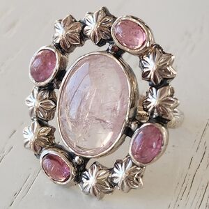 Rose Quartz Vintage 925 Sterling Silver Ring